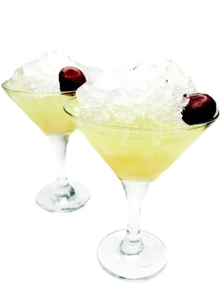 Alcoholic liqueur cocktail with cherry — Stock Photo, Image