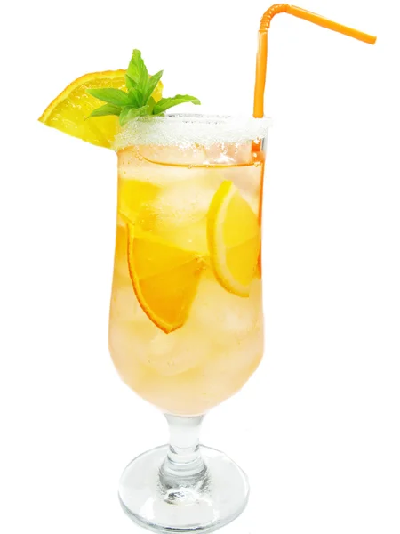 Ovocný nápoj žlutá limonáda — Stock fotografie