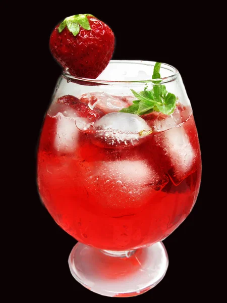 Alcoholic strawberry liqueur cocktail punch — Stock Photo, Image