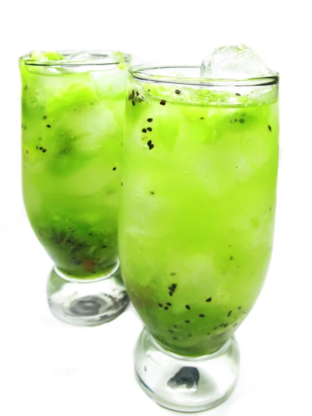 Green kiwi lemonade cocktails Royalty Free Stock Images