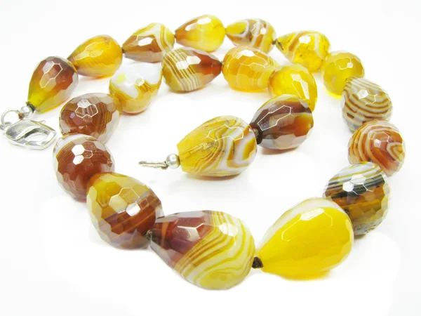 Agate jaune perles précieuses — Photo