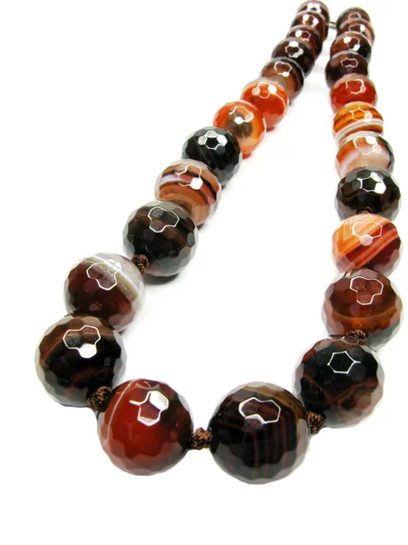 Black agate precious beads — Stock Photo, Image