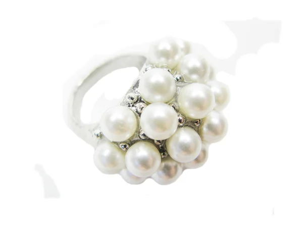 Pierścień biżuteria z perłami — Zdjęcie stockowe