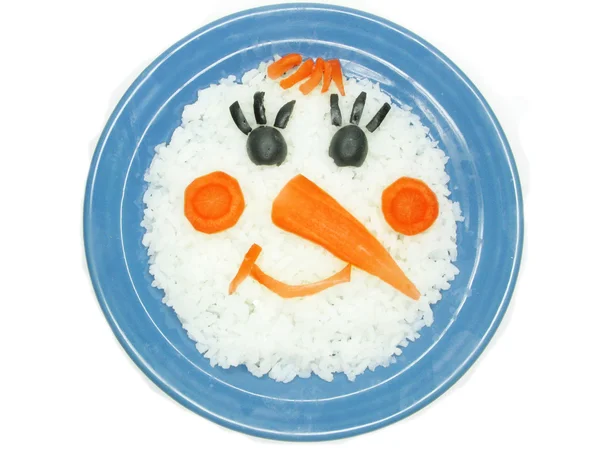 Creative porridge snow man shape — Stock Photo, Image