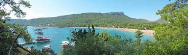 Beach landscape panorama resort turkey clipart