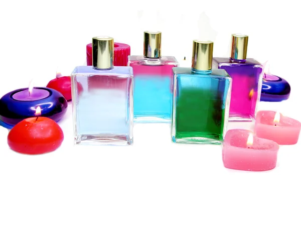 Spa aroma oils and candles — Stock Photo, Image