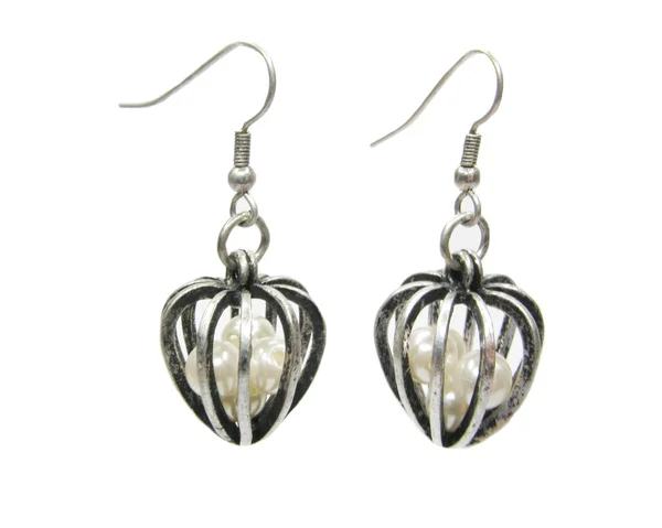 Jewelry earrings with pearl — Zdjęcie stockowe