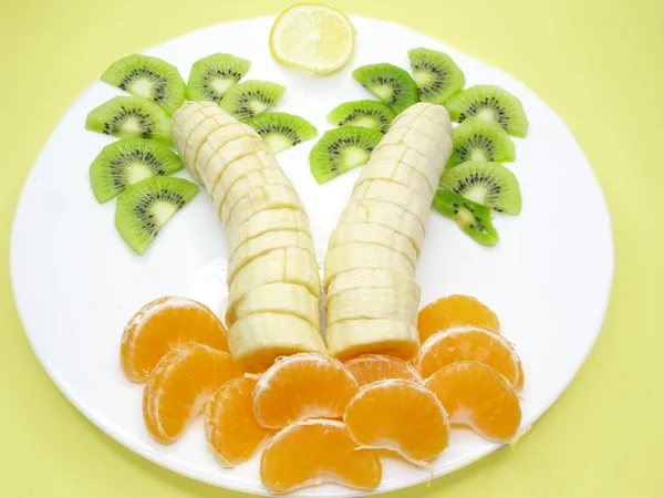 Sobremesa de fruta criativa — Fotografia de Stock