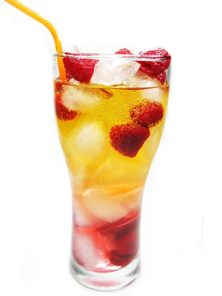 Fruktsallad smoothie med hallon — Stockfoto