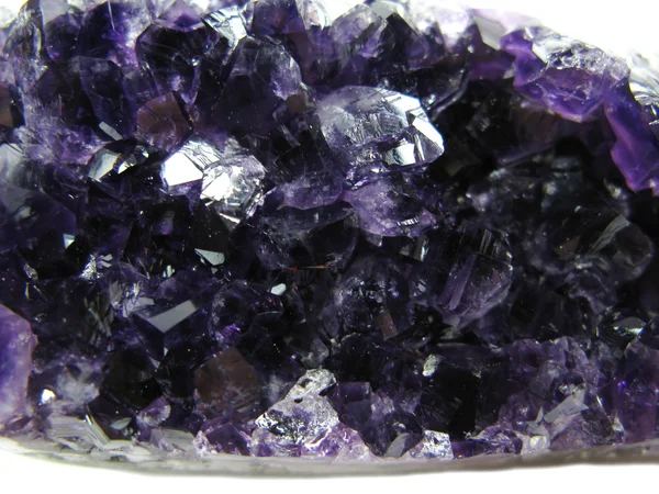 Amethyst crystals texture geological background — Stock Photo, Image