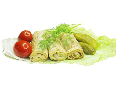 marul üzerinde üç gözleme