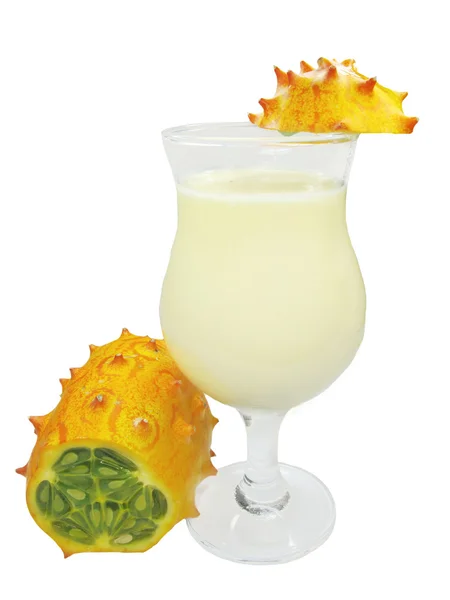 Fruit cocktail with kiwano fruit — Stock Photo, Image