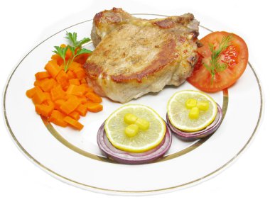 Cooked meat with vegetables clipart