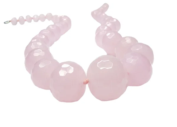 Perline di quarzo rosa — Foto Stock