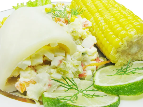 Harina de calamar con maíz — Foto de Stock