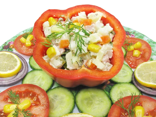 stock image Stuffed red pepper and tomatoes