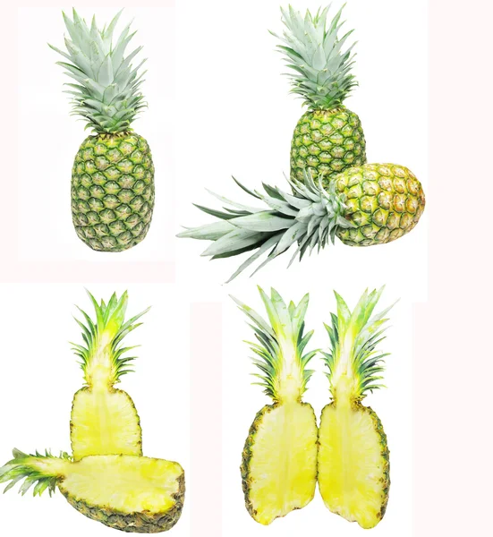 切菠萝的不同位置 — 图库照片