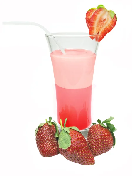 Fruit cocktail met aardbei — Stockfoto