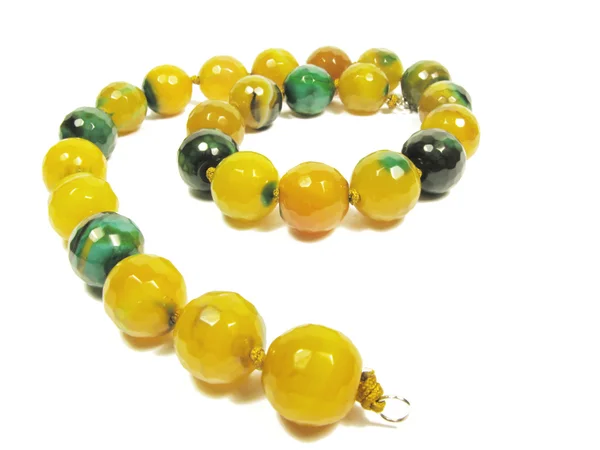 黄色和绿色的玛瑙珠 — 图库照片