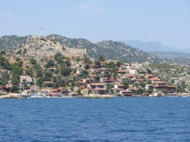 kekova Türkiye'de kaya evler