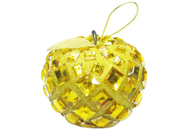 Christmas decoration yellow apple ball — Stock Photo, Image