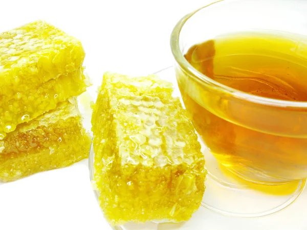 Τσάι με μέλι και κηρήθρες — Φωτογραφία Αρχείου