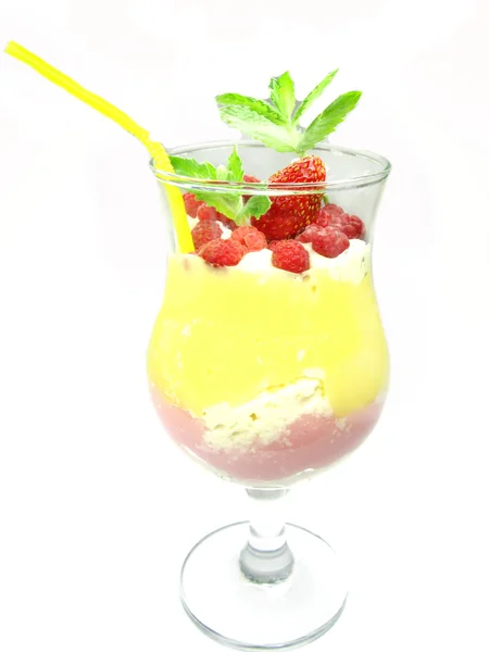 Frullato cocktail di frutta con lampone — Foto Stock