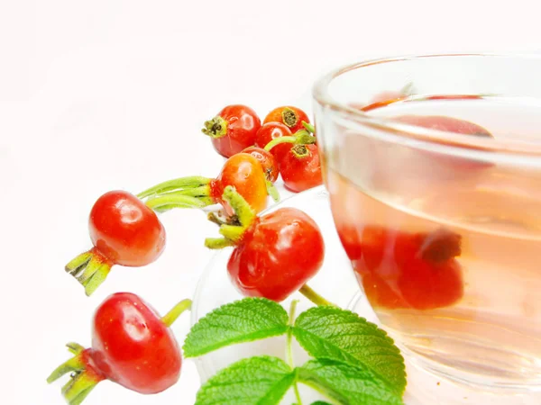 Tè alla frutta con rosa canina — Foto Stock