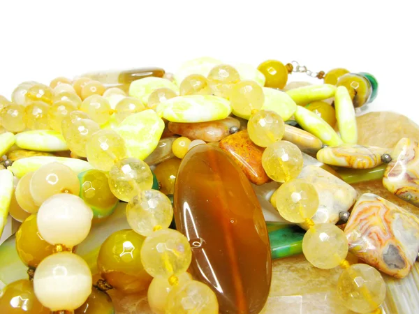 Heap of yellow beads — Stock Photo, Image