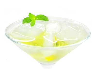 Alcohol liqueur cocktail with lemon clipart