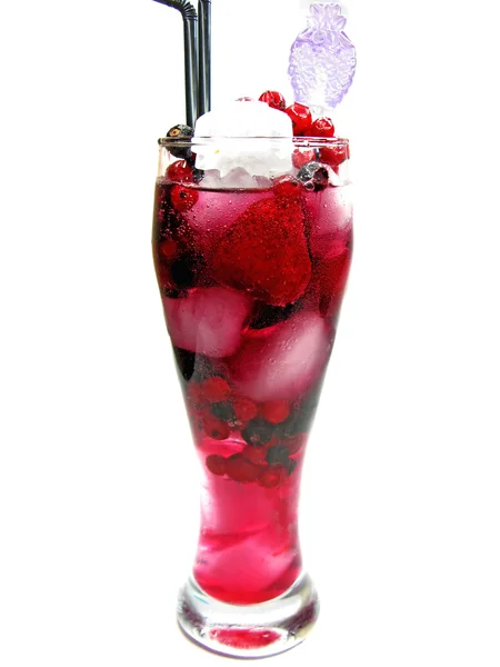 Fruit smoothie cocktail drink with berries — Stock Photo, Image