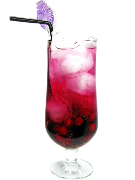 Fruit red punch cocktail drink with berries — Stock Photo, Image