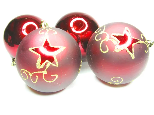 Rode kerstballen — Stockfoto