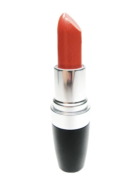 Rode lippenstift in zwarte buis — Stockfoto