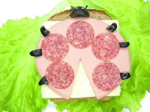 Creative vegetable sandwich with cheese — Zdjęcie stockowe