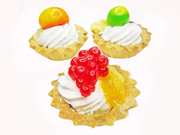 Sladký fancycakes s ovocem — Stock fotografie