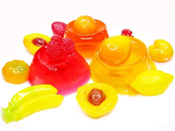 Kirsebærdessert med pudding og gele – stockfoto