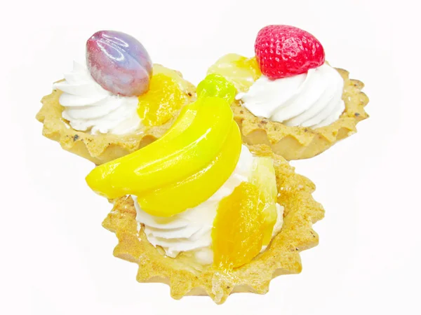 Солодкі вишукані кекси з фруктами — стокове фото