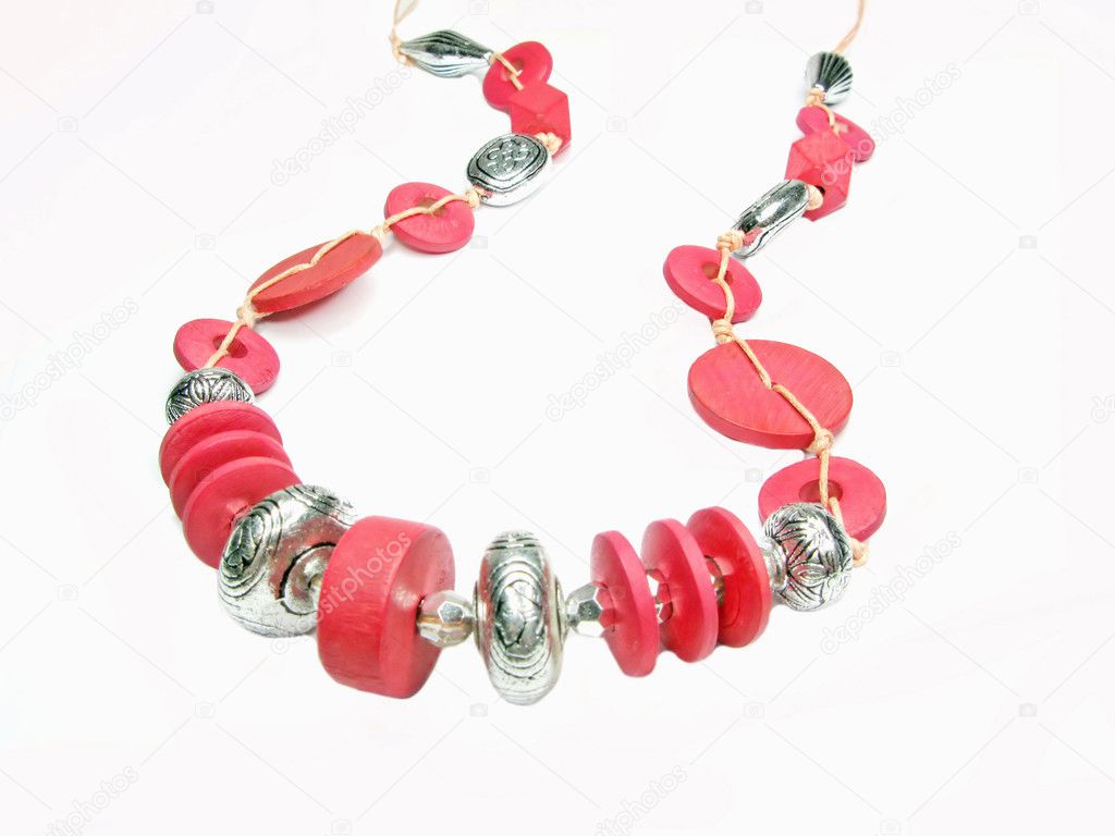 Red plastic jewellery beads