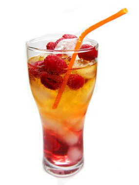 Fruit cold juice drink with raspberry clipart