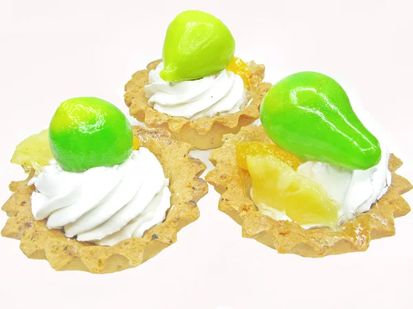 Sladká chuť koláče s zelené ovoce — Stock fotografie