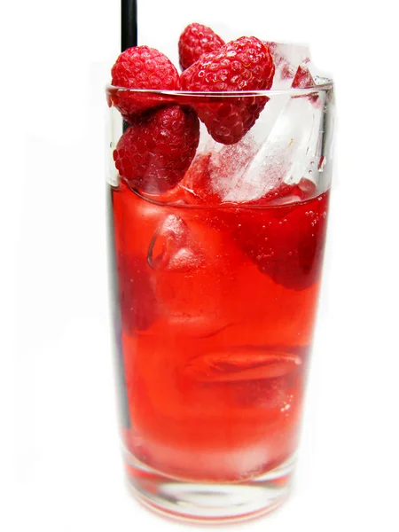 Rood fruit cocktail drinken met framboos — Stockfoto