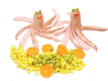 Creative porridge squid shape clipart