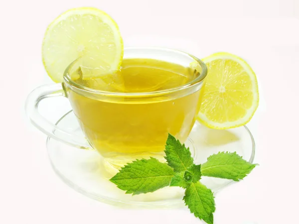 Tè alla frutta con limone e menta — Foto Stock
