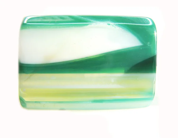 Cristallo di calcedonio verde e bianco — Foto Stock