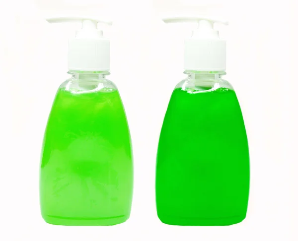 Shower gel bottles with fir extract — Stock Photo, Image