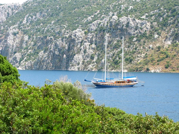 Paisaje del mar Egeo yate — Foto de Stock