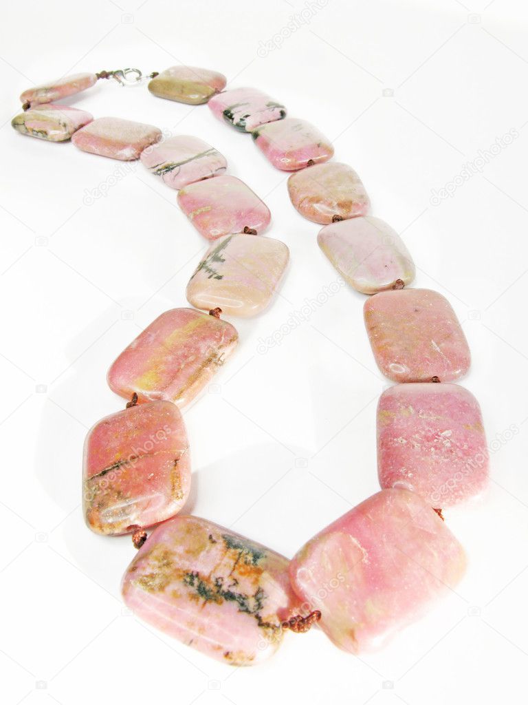 Pink and black rodonite beads