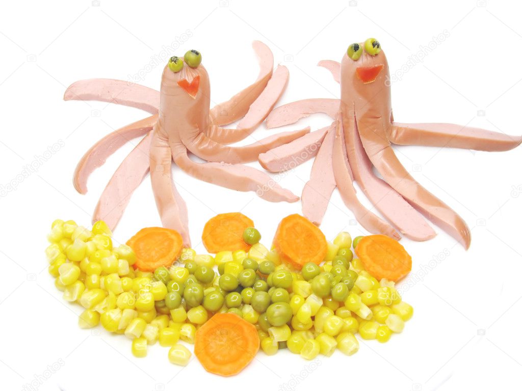 Creative porridge squid shape