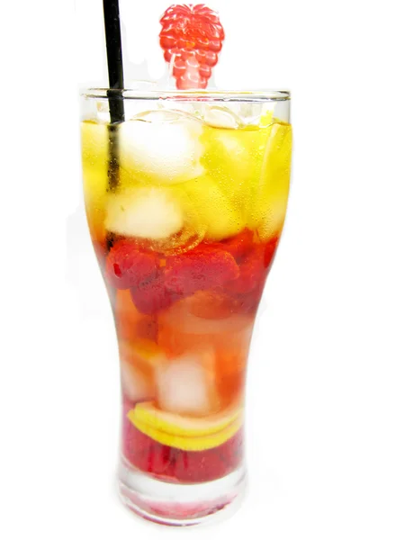 Bebida fría de jugo de fruta con frambuesa —  Fotos de Stock